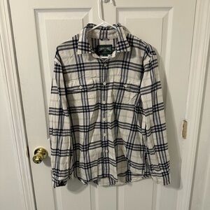 NWOT: American Eagle Outfitters Navy and Cream Plaid Flannel
